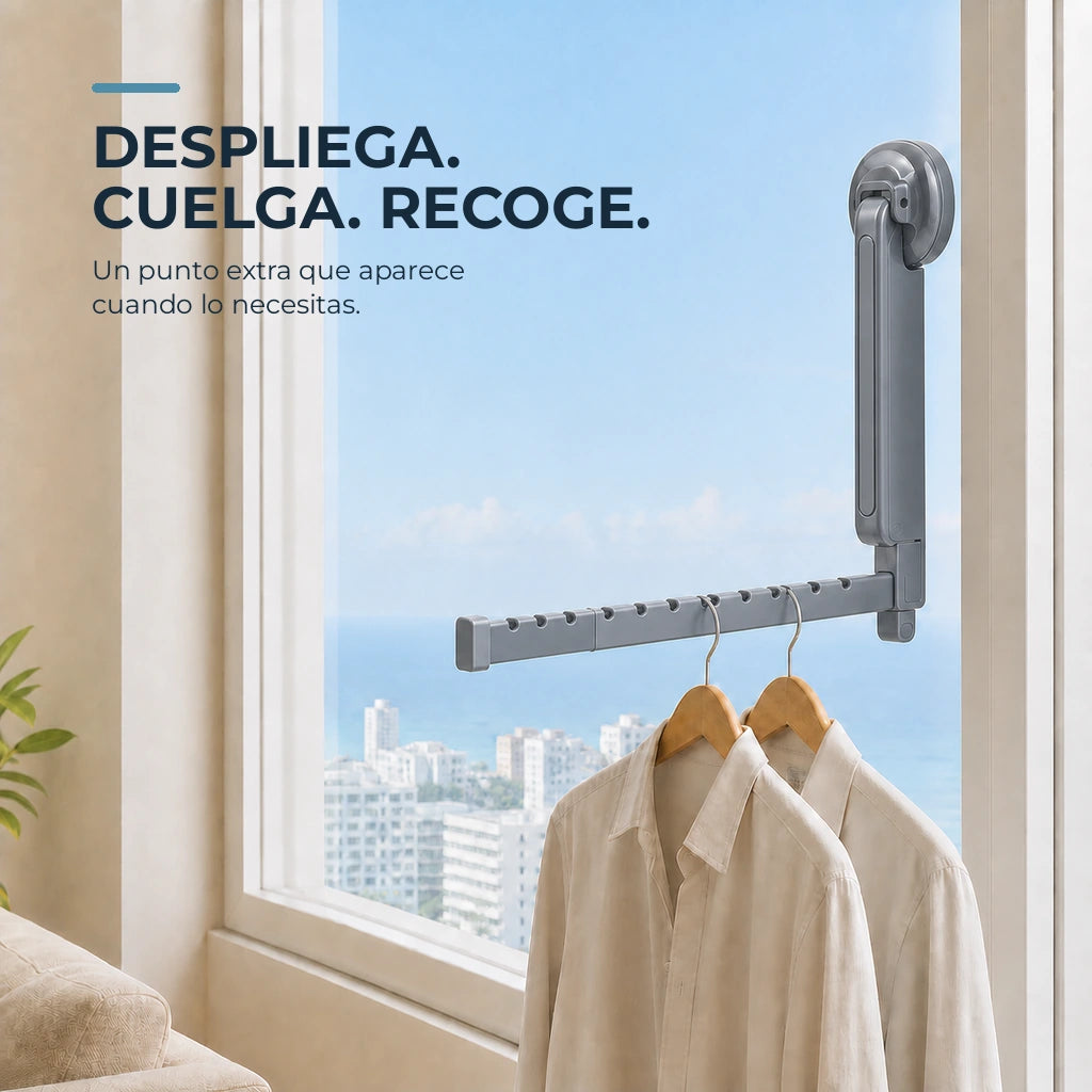 Tendedero plegable gris con ventosa — creatividad 01