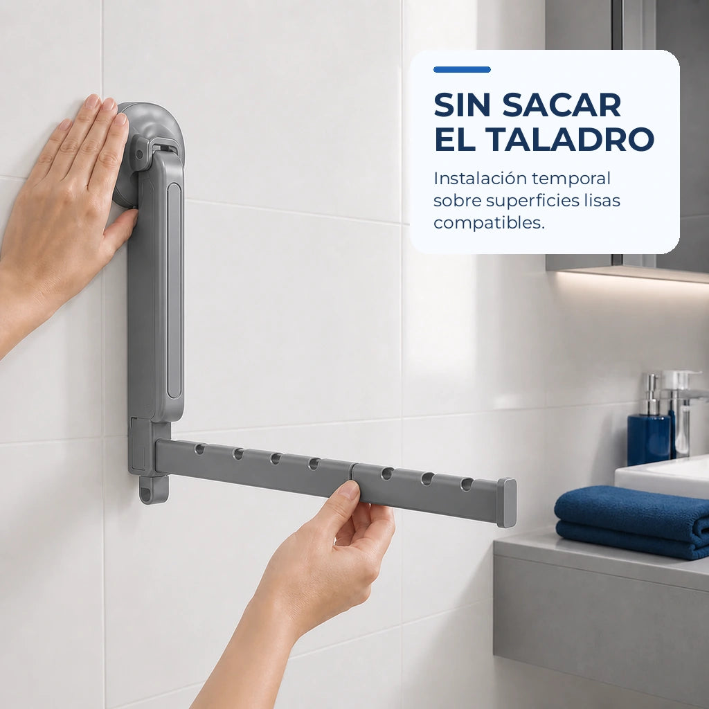 Tendedero plegable gris con ventosa — creatividad 04
