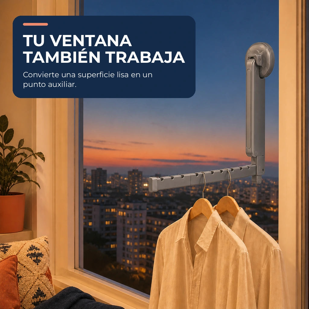 Tendedero plegable gris con ventosa — creatividad 09